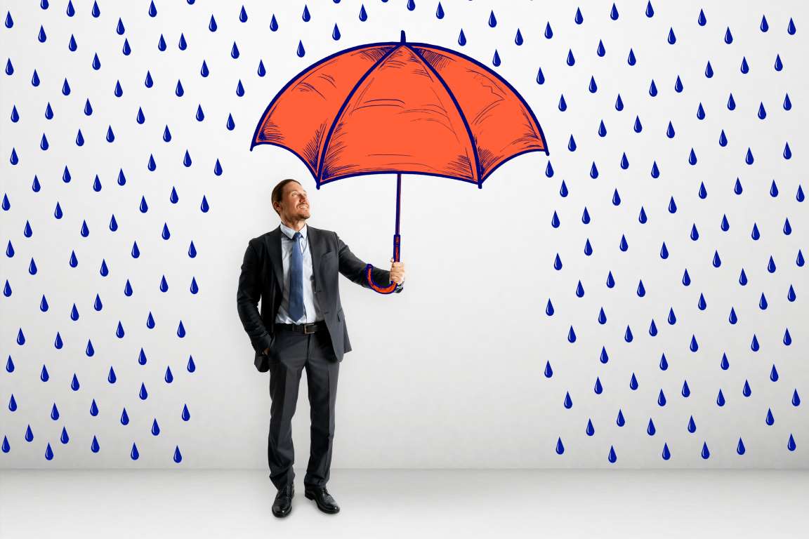 man-holding-red-umbrella-with-ink-rain-background
